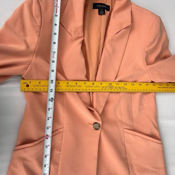 Halogen Single-Breasted Long Sleeve Blazer Business Pockets Peach Pink‎ Women XS - Picture 8 of 13